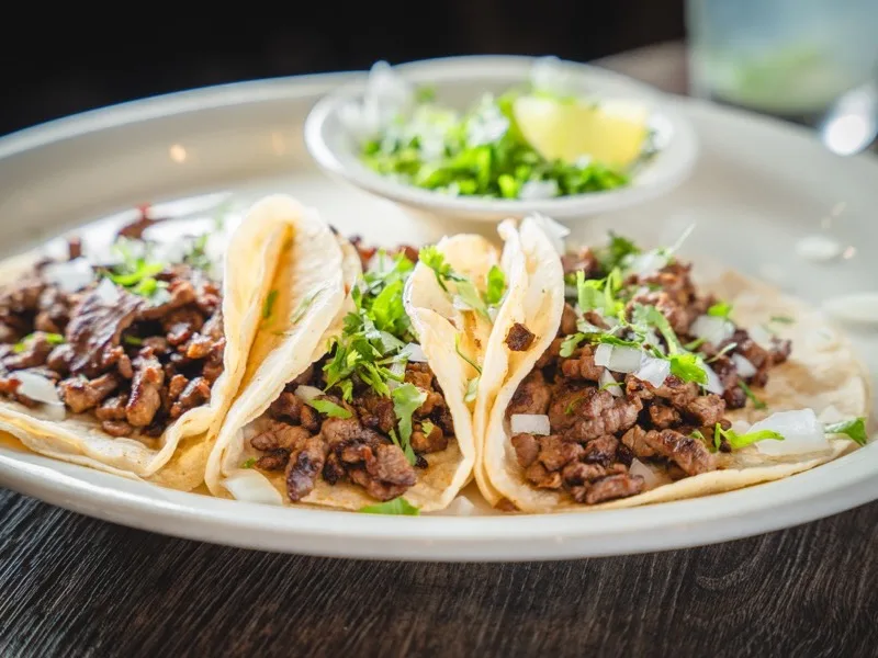 Street tacos at El Molcajete Manchester