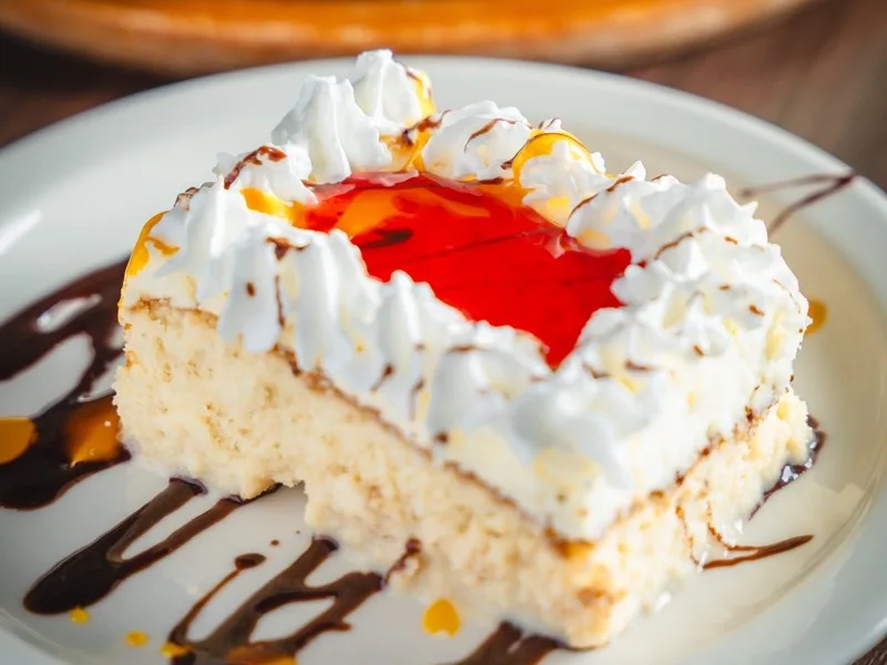 Tres leches cake at El Molcajete Spring Hill